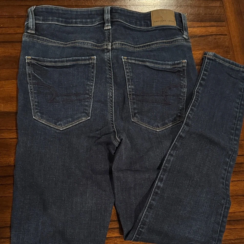 American Eagle Outfitters Women's Dark Blue Skinny Jeans - Picture 3 of 4